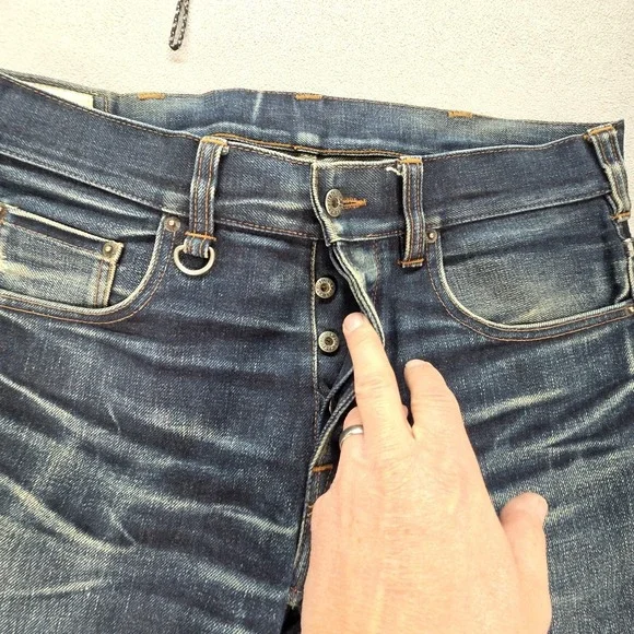 Pike Brothers Jeans Mens Selvedge Blue Roamer Whiskers Honeycomb Fits 36x27 - Picture 11 of 16